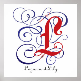 Extravagantes Gothic Caps Letter L, 300dpi PNG Pos Poster