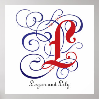 Extravagantes Gothic Caps Letter L, 300dpi PNG Pos Poster