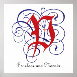 Extravagantes Gothic Caps Letter P, 300dpi PNG Pos Poster