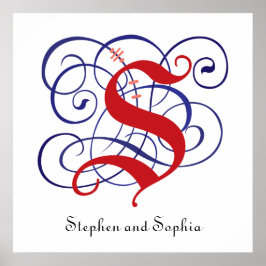 Extravagantes Gothic Caps Letter S, 300dpi PNG Pos Poster