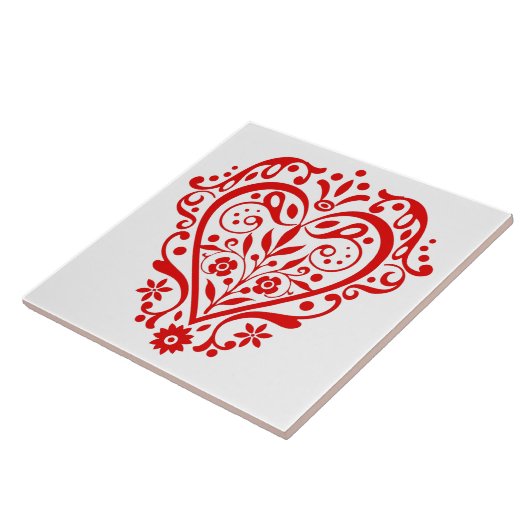 Extravagantes Grafikdesign mit rotem Herzen Fliese (Seite)