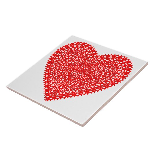 Extravagantes Grafikmuster für das rote Herz Fliese (Seite)