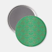 Extravagantes Green und Gold Damask Muster Magnet (Vorderseite/Rückseite)