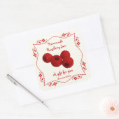 Extravagantes Grenz-Zuhause-Canning Raspberry-Jam- Quadratischer Aufkleber (Umschlag)