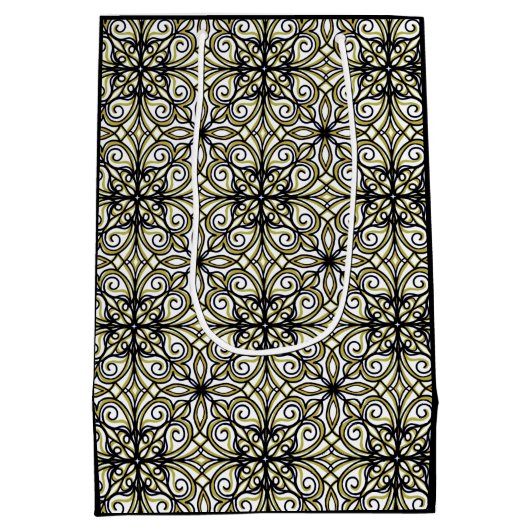 Extravagantes Grün Mittlere Geschenktüte (Rückseite)