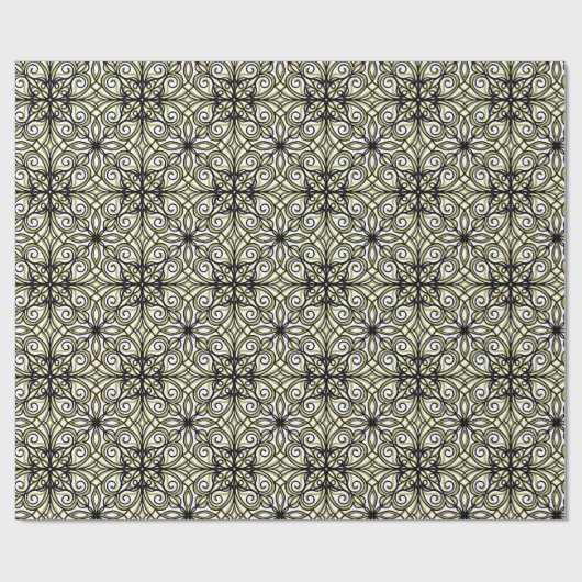Extravagantes grün-schwarzes Design Geschenkpapier (Flach)