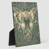 Extravagantes grünes Steampunk-Butterfly-Tablett Fotoplatte (Seite)