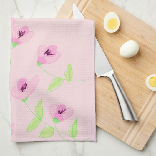 Extravagantes Handtuch in Blumenrosa drucken (Viertel Falte)