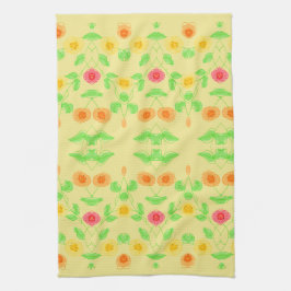 Extravagantes Handtuch mit hellgelben Handtüchern