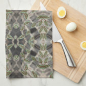 Extravagantes Handtuch schwarz-weiß mit Braun (Viertel Falte)