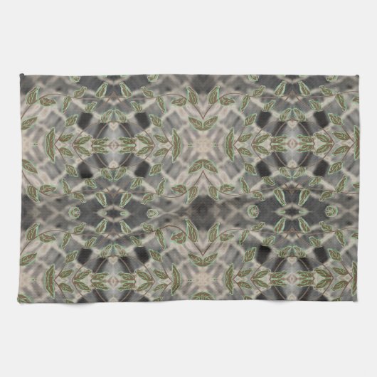 Extravagantes Handtuch schwarz-weiß mit Braun (Horizontal)