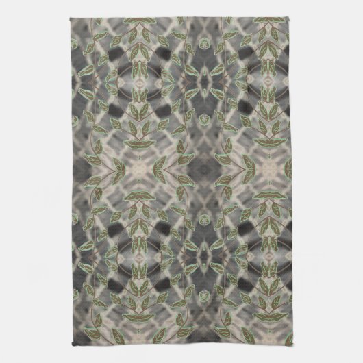 Extravagantes Handtuch schwarz-weiß mit Braun (Vertikal)