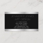 Extravagantes, helles Silver Light Modernste, stil Visitenkarte (Rückseite)