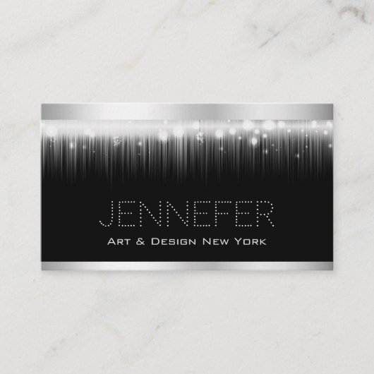 Extravagantes, helles Silver Light Modernste, stil Visitenkarte (Vorderseite)