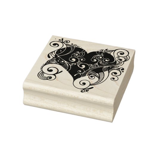 Extravagantes Herz Gummistempel (Stempel)