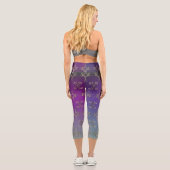 Extravagantes Herz Lila Gradient Capri Leggings (Rückseite)