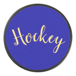 Extravagantes Hockey-Script mit reichhaltigem Roya Eishockey Puck