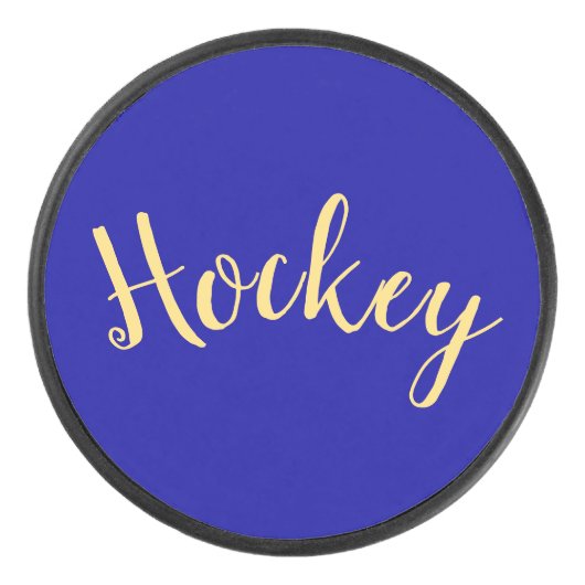 Extravagantes Hockey-Script mit reichhaltigem Roya Eishockey Puck (Vorderseite)