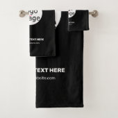 Extravagantes, individuelles Logo schwarz Badhandtuch Set (Insitu)