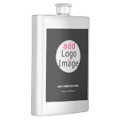 Extravagantes, individuelles Logo schwarz Flachmann (Rechts)