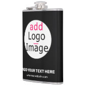 Extravagantes, individuelles Logo schwarz Flachmann (Links)