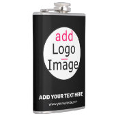 Extravagantes, individuelles Logo schwarz Flachmann (Rechts)