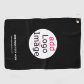 Extravagantes, individuelles Logo schwarz Golfhandtuch (Horizontal)