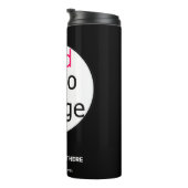 Extravagantes, individuelles Logo schwarz Thermosbecher (Nach rechts gedreht)