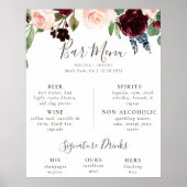 Extravagantes klassisches Bar-Menü für Hochzeiten Poster (Vorne)