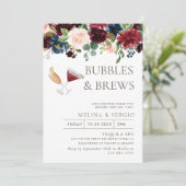 Extravagantes klassisches Blume-Blasen-Brautparty Einladung (Stehend Vorderseite)