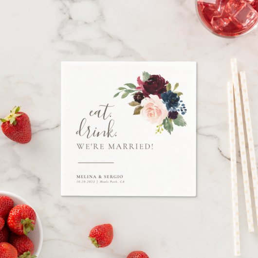 Extravagantes klassisches Essgetränk Wir sind Verh Serviette (Beispiel)