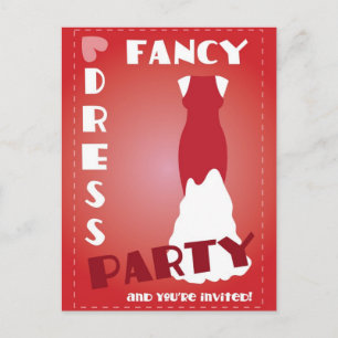 Extravagantes Kleid Party und Sie sind eingeladen Postkarte