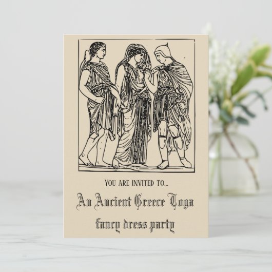 Extravagantes KleiderParty Toga-altes Einladung (Stehend Vorderseite)