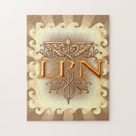 Extravagantes Kupfer Caduceus LPN Nurse Puzzle