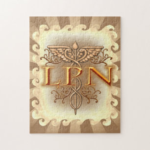 Extravagantes Kupfer Caduceus LPN Nurse Puzzle