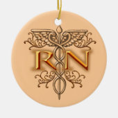 Extravagantes Kupfer Caduceus RN Nurse Keramikornament (Vorne)