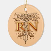 Extravagantes Kupfer Caduceus RN Nurse Keramikornament (Links)