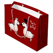 Extravagantes Lama Große Geschenktüte (Rückseite Schrägansicht)