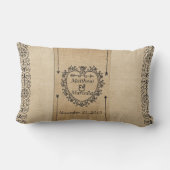 Extravagantes Leinwand-Hochzeits-Datums-Herz Lendenkissen (Rückseite)