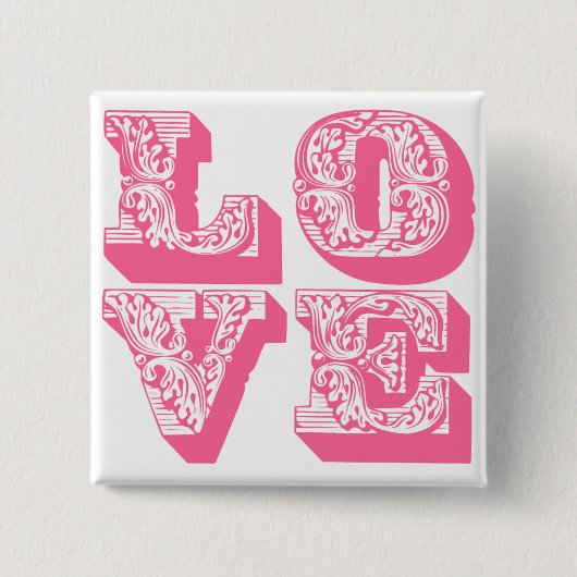 Extravagantes Liebe Square Button (Vorderseite)