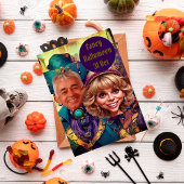 Extravagantes lila Karikaturenkuppel in Venedig Einladung