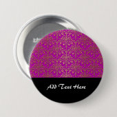 Extravagantes Lila- und GoldDamaskus-Muster Button (Vorne & Hinten)