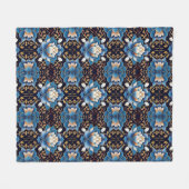 Extravagantes Lotus Tile Muster Fleecedecke (Vorderseite (Horizontal))