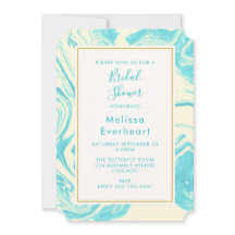 Extravagantes Marmordesign in Türkis und Cream Bri