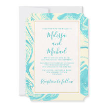 Extravagantes Marmordesign in Türkis und Creme