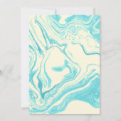 Extravagantes Marmordesign in Türkis und Creme Einladung (Rückseite)