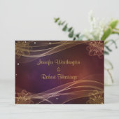 Extravagantes Maroon-Design mit Goldakzenten Hochz Einladung (Stehend Vorderseite)