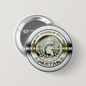Extravagantes metallisches spartanisches Logo #1 Button (Vorne & Hinten)