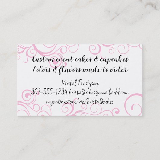 extravagantes Mischschüssel Backgebäck Konditorei Visitenkarte (Rückseite)