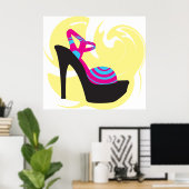 Extravagantes Modeposter mit hohen Absätzen Poster (Heimbüro)